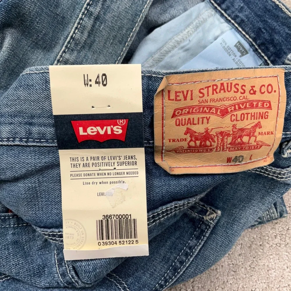 Levis Carpenter Shorts Mens 40 Blue Denim Utility Workwear Relaxed Fit NWT